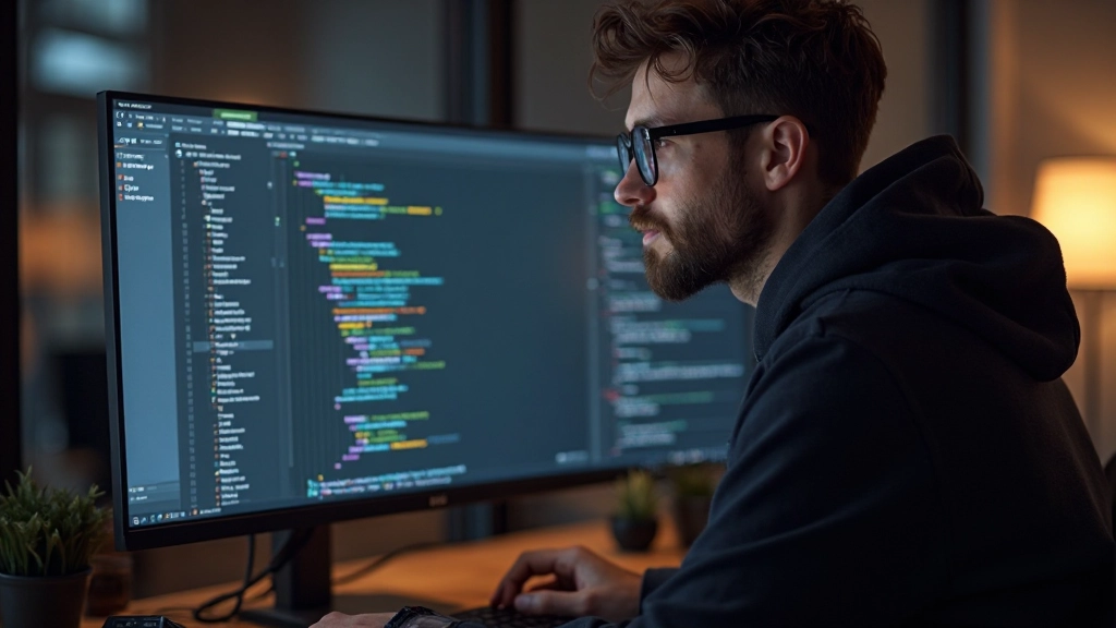 Computer scherm toont code editor met icoon integratie snippets en HTML markup voor Font Awesome implementatie