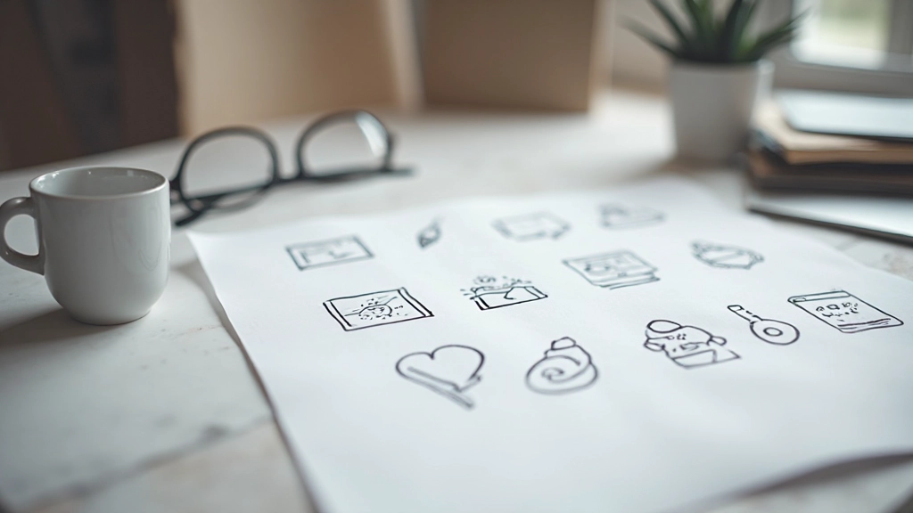 Schematische weergave van pictogrammen in verschillende niveaus van vereenvoudiging, van gedetailleerd naar minimalistische versie